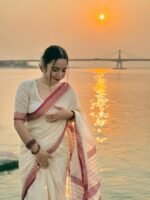 দেশীয় তাঁতের পিওর সুতি শাড়ি  - Pure cotton saree - Image 2