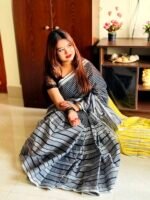 দেশীয় তাঁতের পিওর সুতি শাড়ি  - Pure cotton saree - Image 4