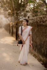 দেশীয় তাঁতের পিওর সুতি শাড়ি  - Pure cotton saree - Image 3