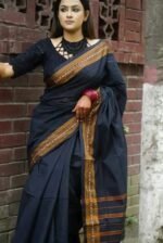 দেশীয় তাঁতের পিওর সুতি শাড়ি  - Pure cotton saree - Image 2