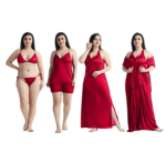 ছয় পার্টের নাইট ড্রেস ( মেরুন ) | ফ্রি সাইজ