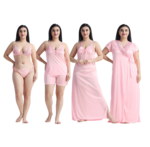 ছয় পার্টের নাইট ড্রেস ( লাইট গোলাপি ) | ফ্রি সাইজ