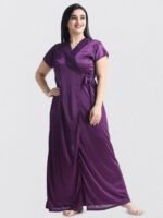 ছয় পার্টের নাইট ড্রেস ( বেগুনি ) | ফ্রি সাইজ - Image 2